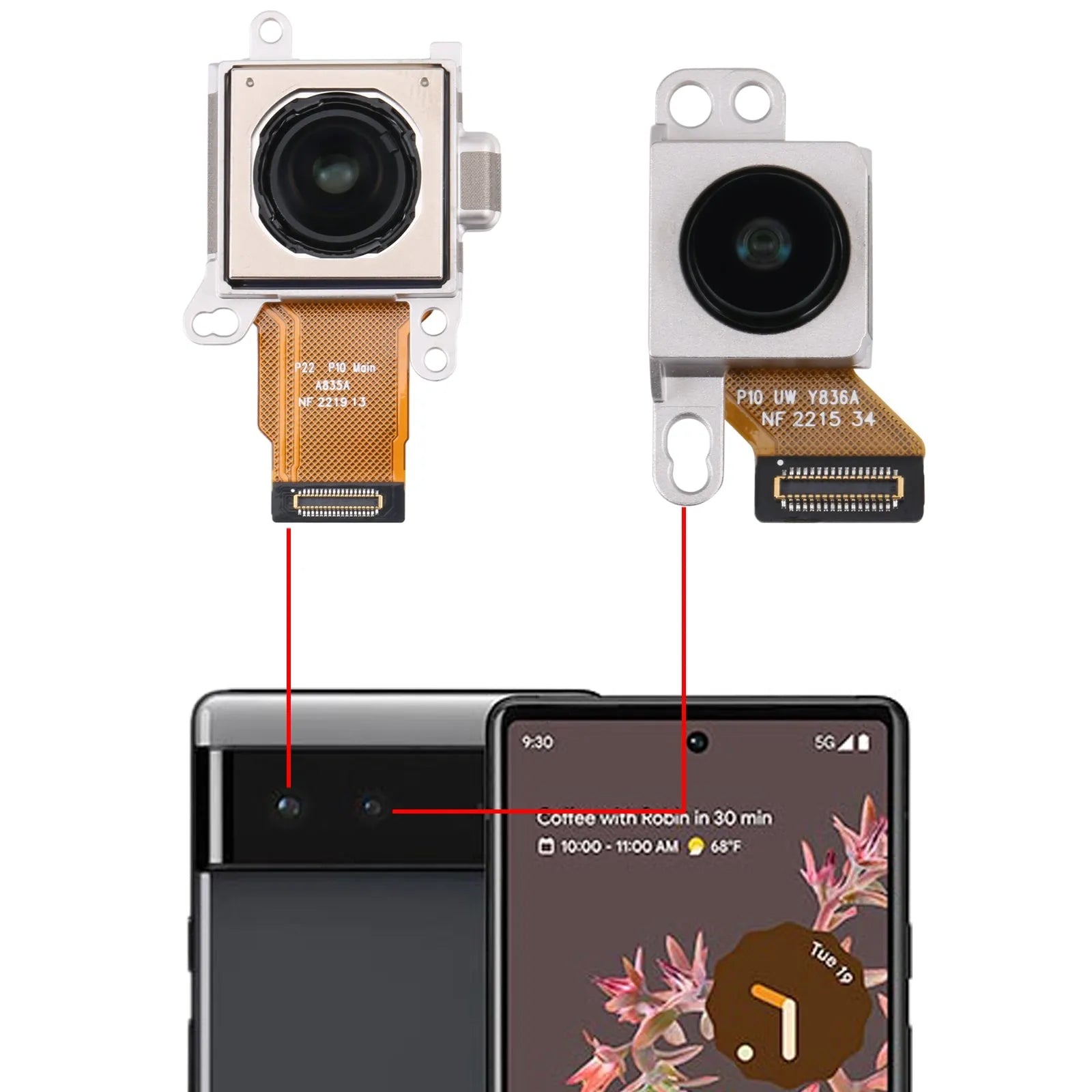 For Google Pixel 7 Back Rear Main Camera Lens Module Flex Cable