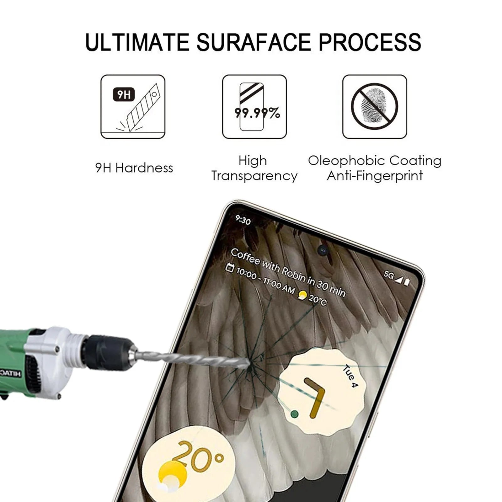 For Google Pixel 7 Pro Full Coverage 9D Tempered Glass