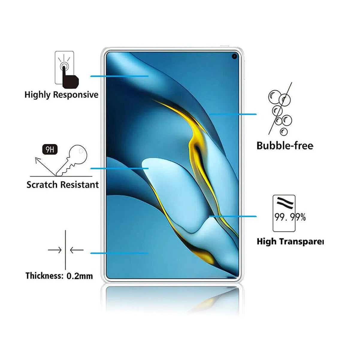 For Huawei MatePad Pro 10.8 2021 Tempered Glass Screen Protector