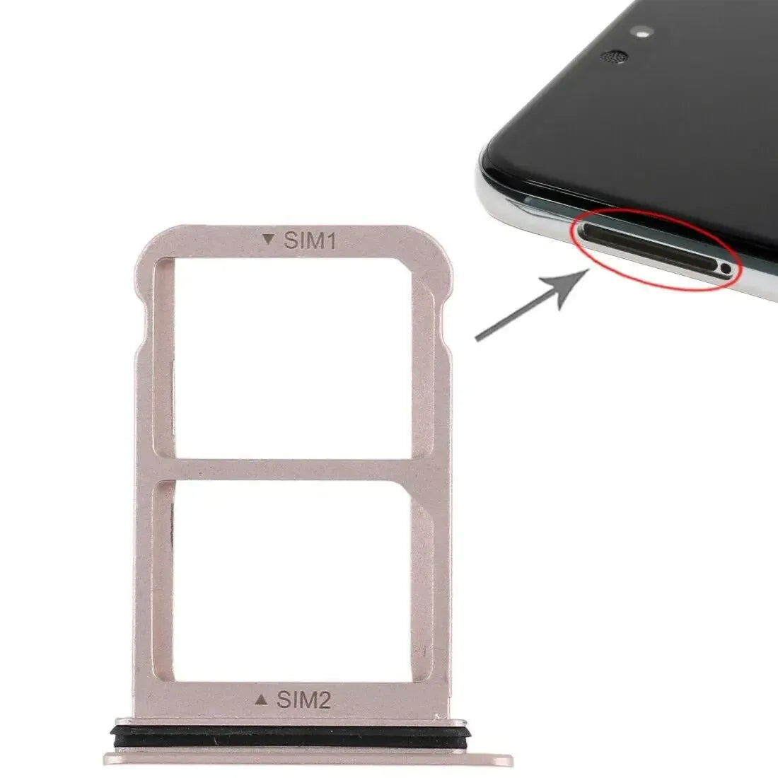 For Huawei P20 Dual SIM Card Holder Tray Slot Gold & Waterproof Seal