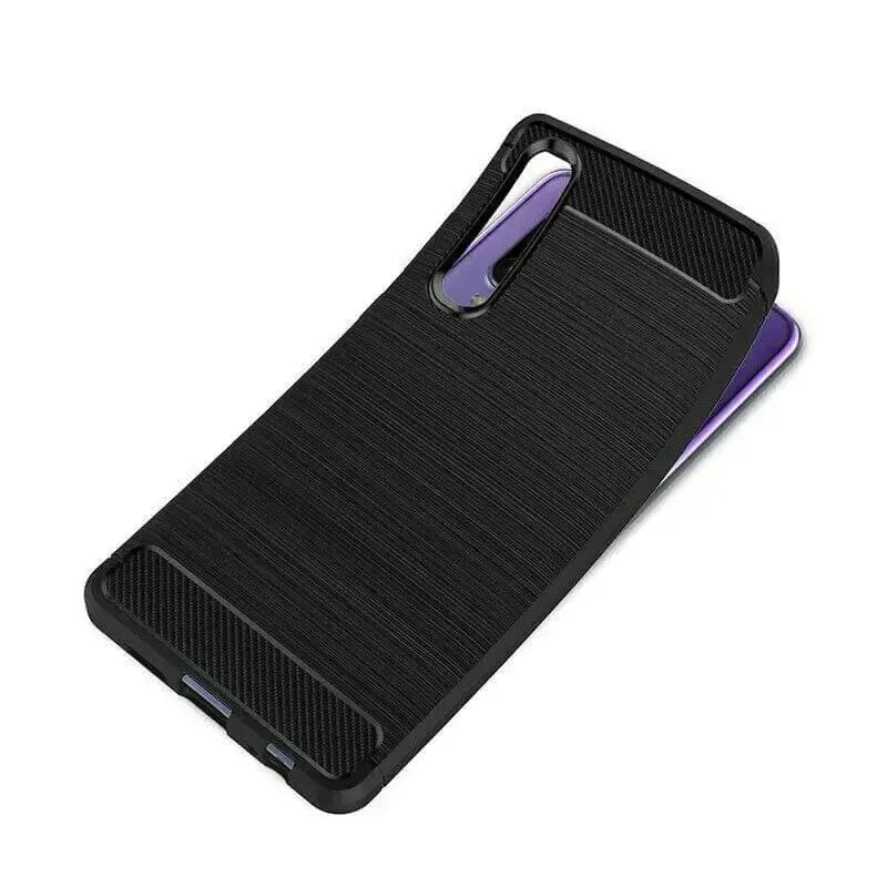 For Huawei P30 Carbon Fibre Design Case TPU Cover - Black