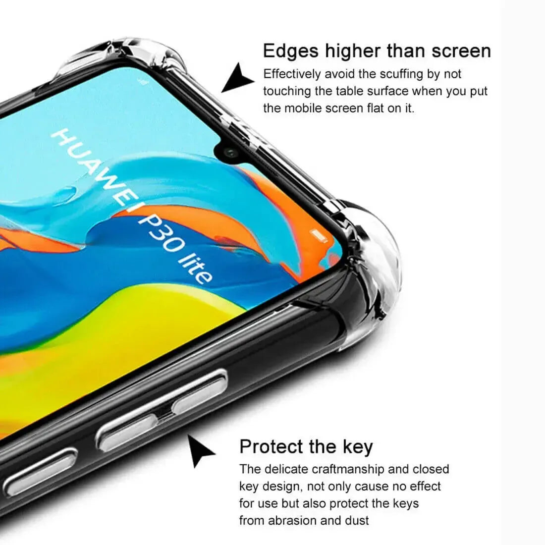 For Huawei P30 Lite Case Cover Clear ShockProof Soft TPU Silicone