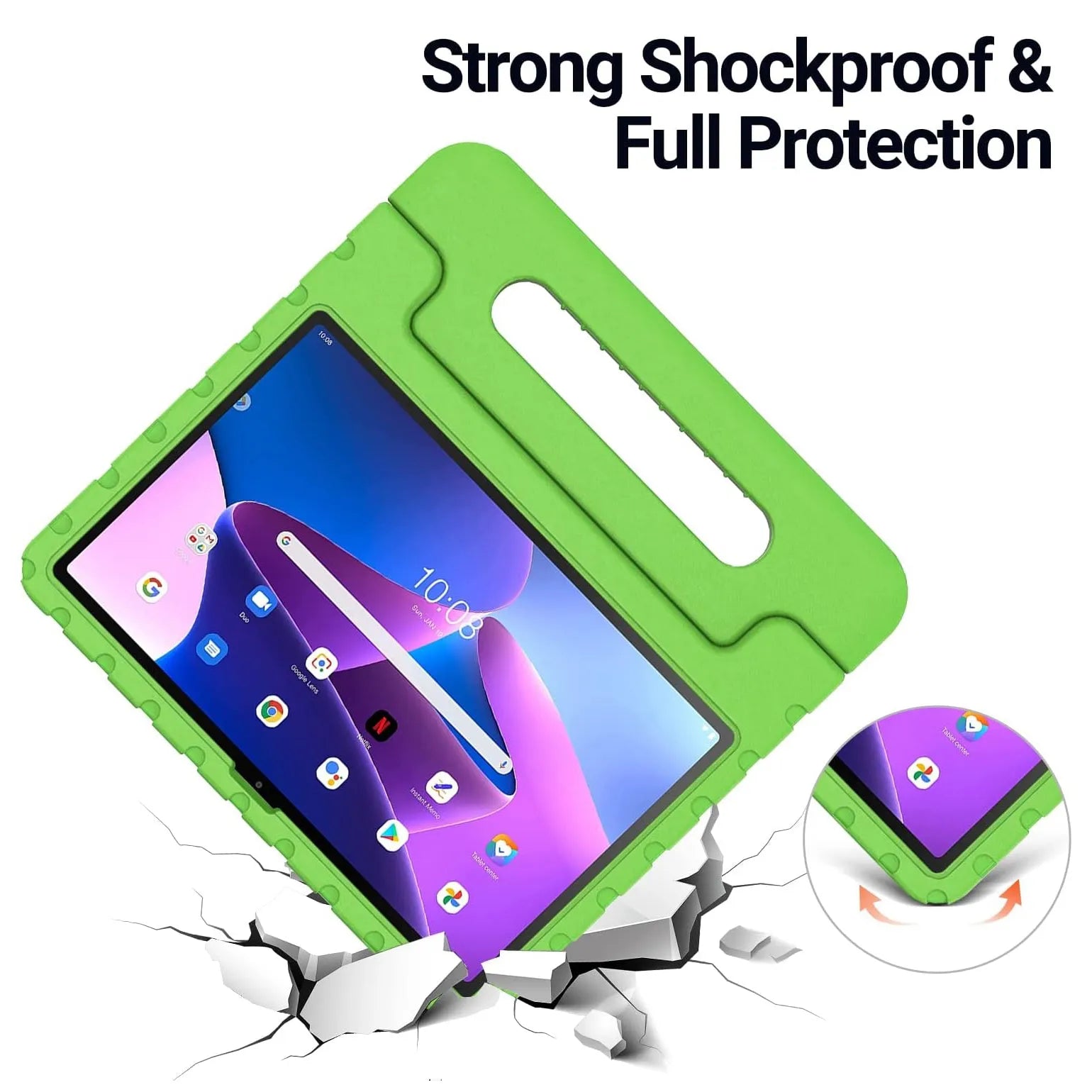For Lenovo Tab M10 3rd Gen TB328FU / TB328XU Kids Case Shockproof Cover With Stand - Green