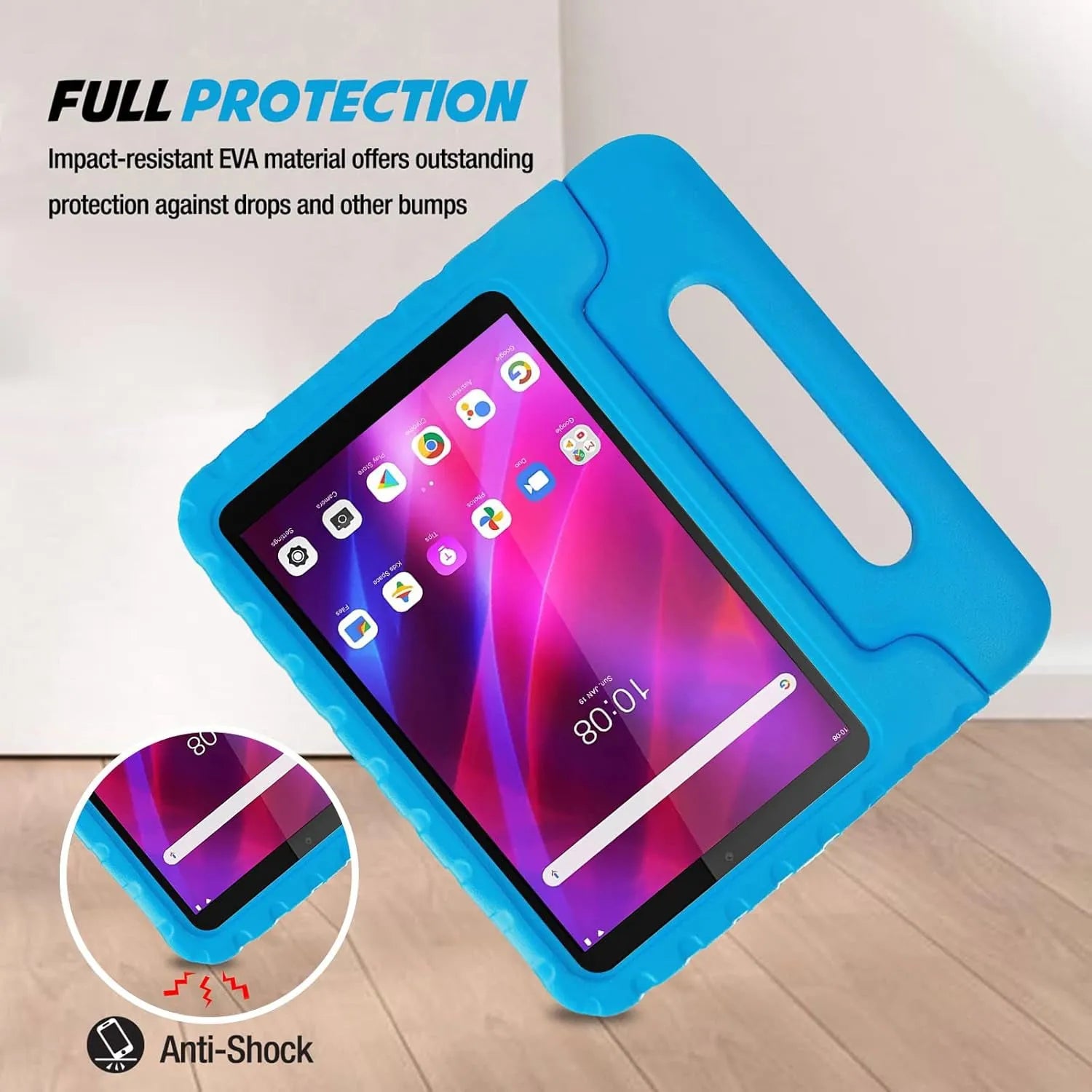 For Lenovo Tab M8 2nd TB-8505X TB-8505F Kids Case Shockproof Cover With Stand - Blue