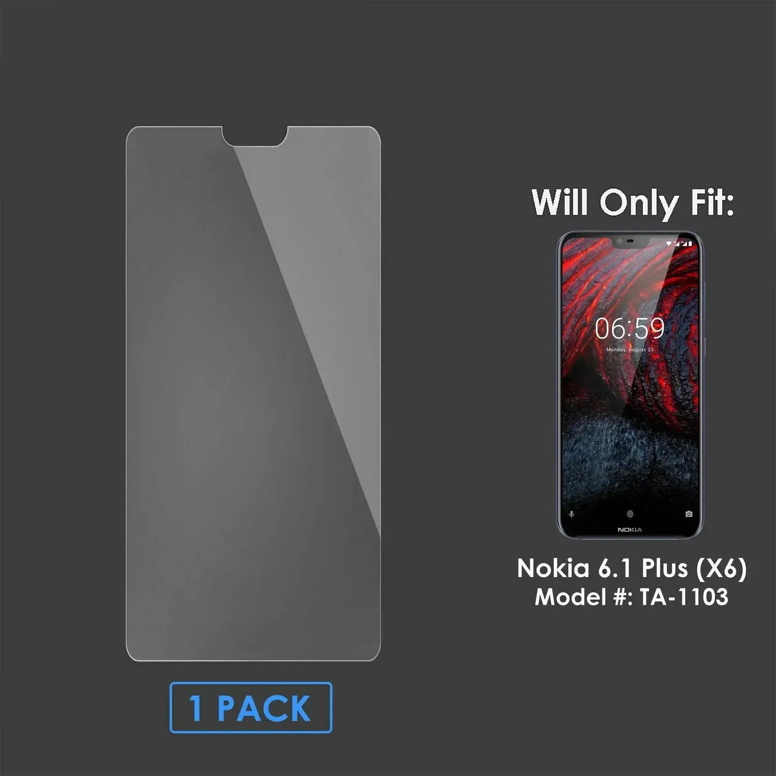 For Nokia 6.1 Plus (X6) Tempered Glass