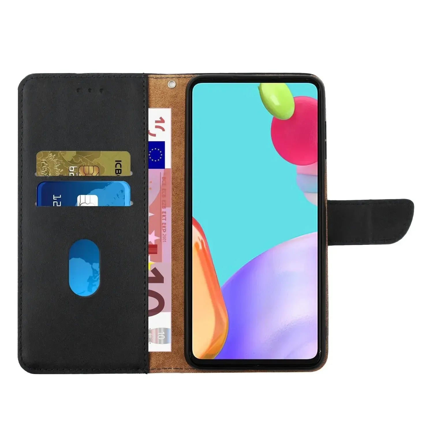 For OnePlus 10T Leather Wallet Phone Case Black