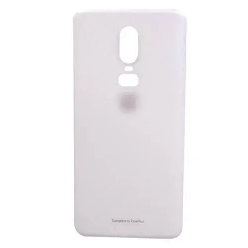 For OnePlus 6 Battery Cover Rear Glass Replacement With Adhesive White