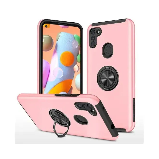 For Samsung Galaxy A07 Dual Layer Invisible Ring Case Pink