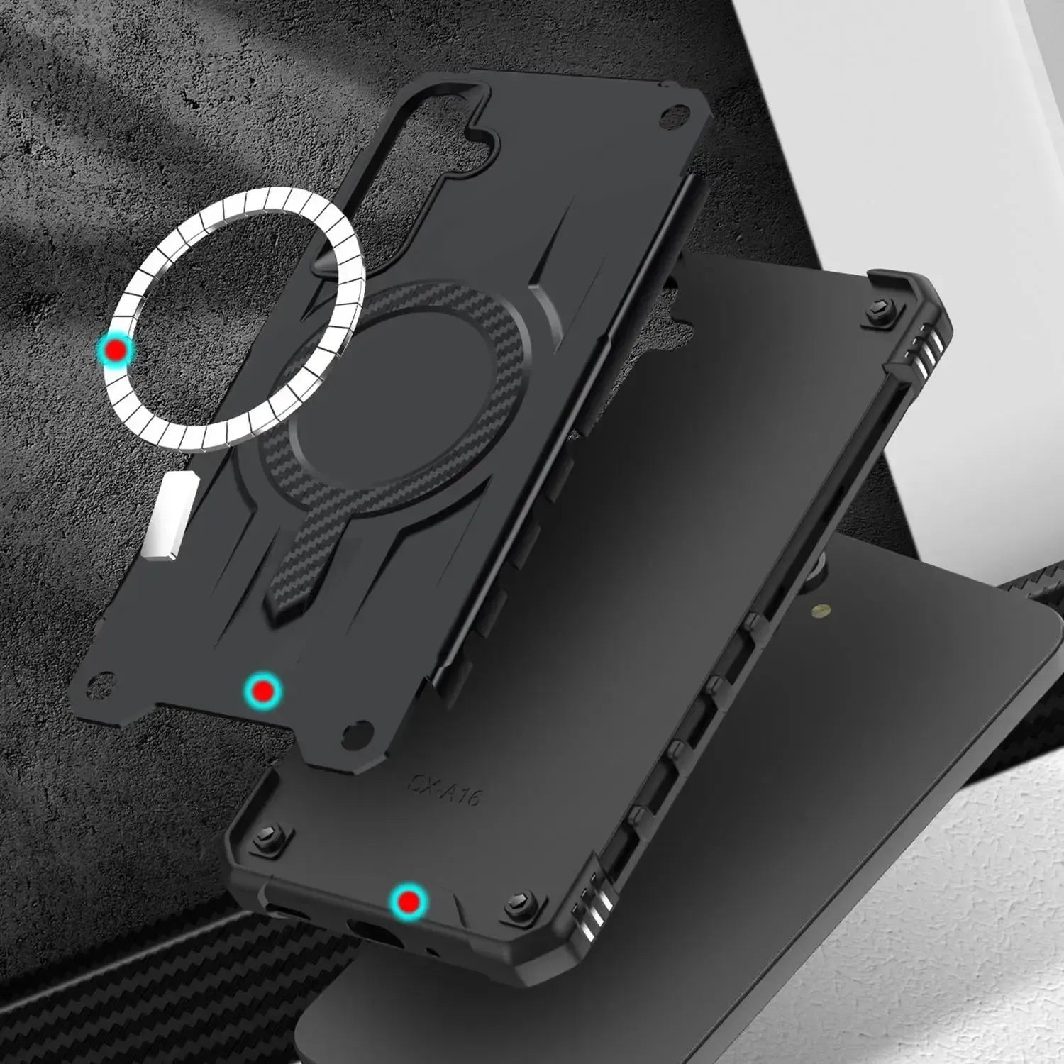 For Samsung Galaxy A15 Starship Magsafe Magnetic Case Black