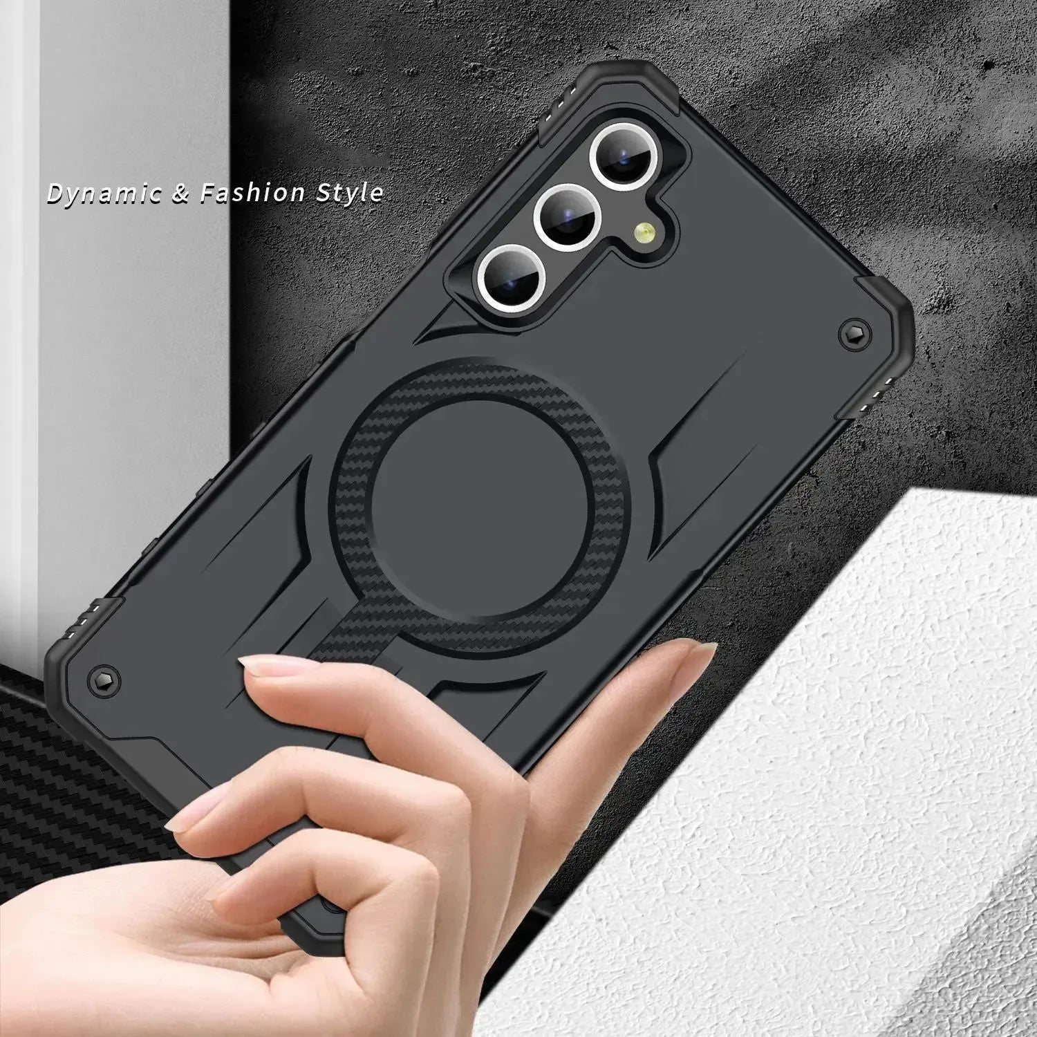 For Samsung Galaxy A15 Starship Magsafe Magnetic Case Black