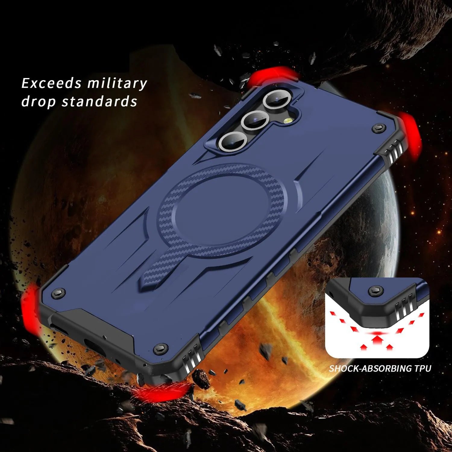 For Samsung Galaxy A15 Starship Magsafe Magnetic Case Blue