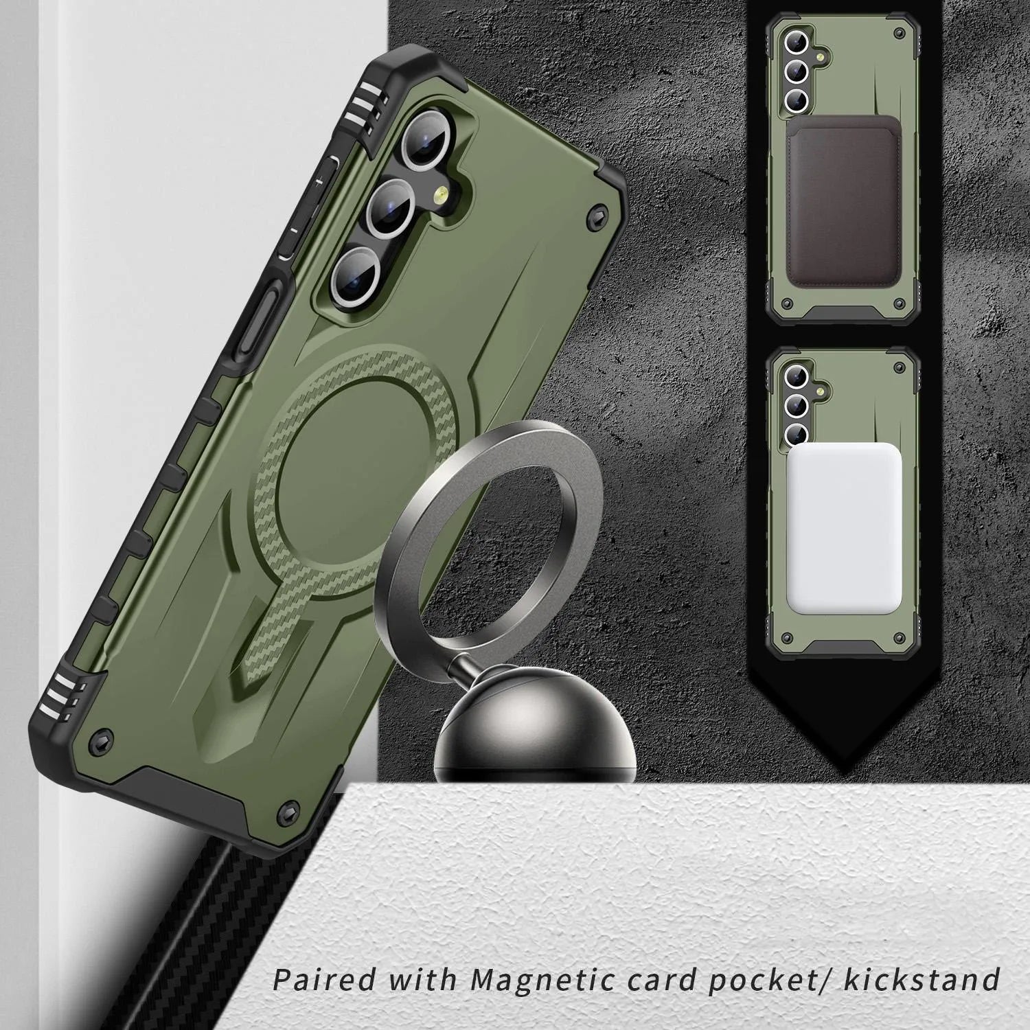 For Samsung Galaxy A15 Starship Magsafe Magnetic Case Green