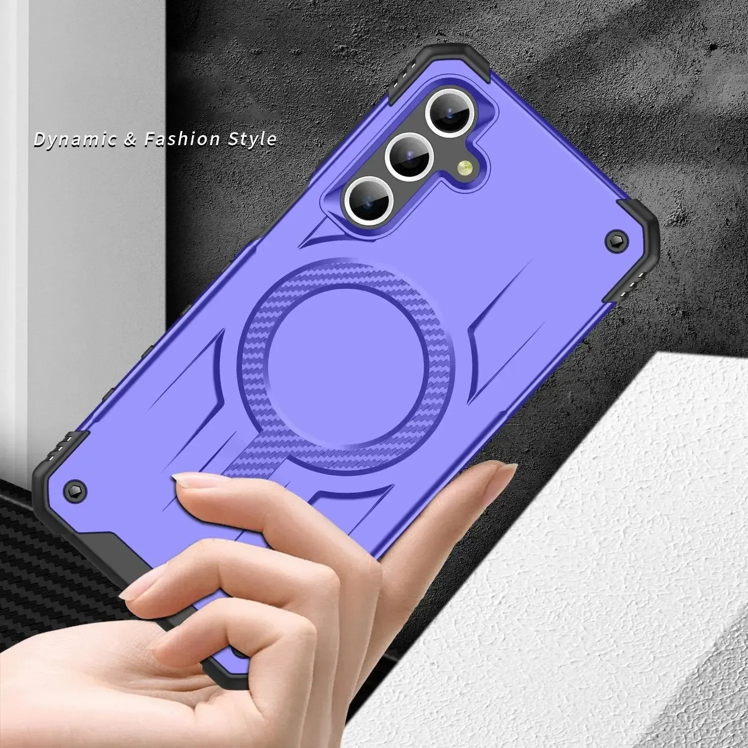 For Samsung Galaxy A15 Starship Magsafe Magnetic Case Purple