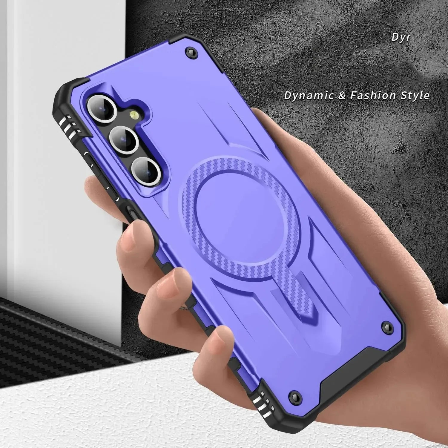 For Samsung Galaxy A15 Starship Magsafe Magnetic Case Purple
