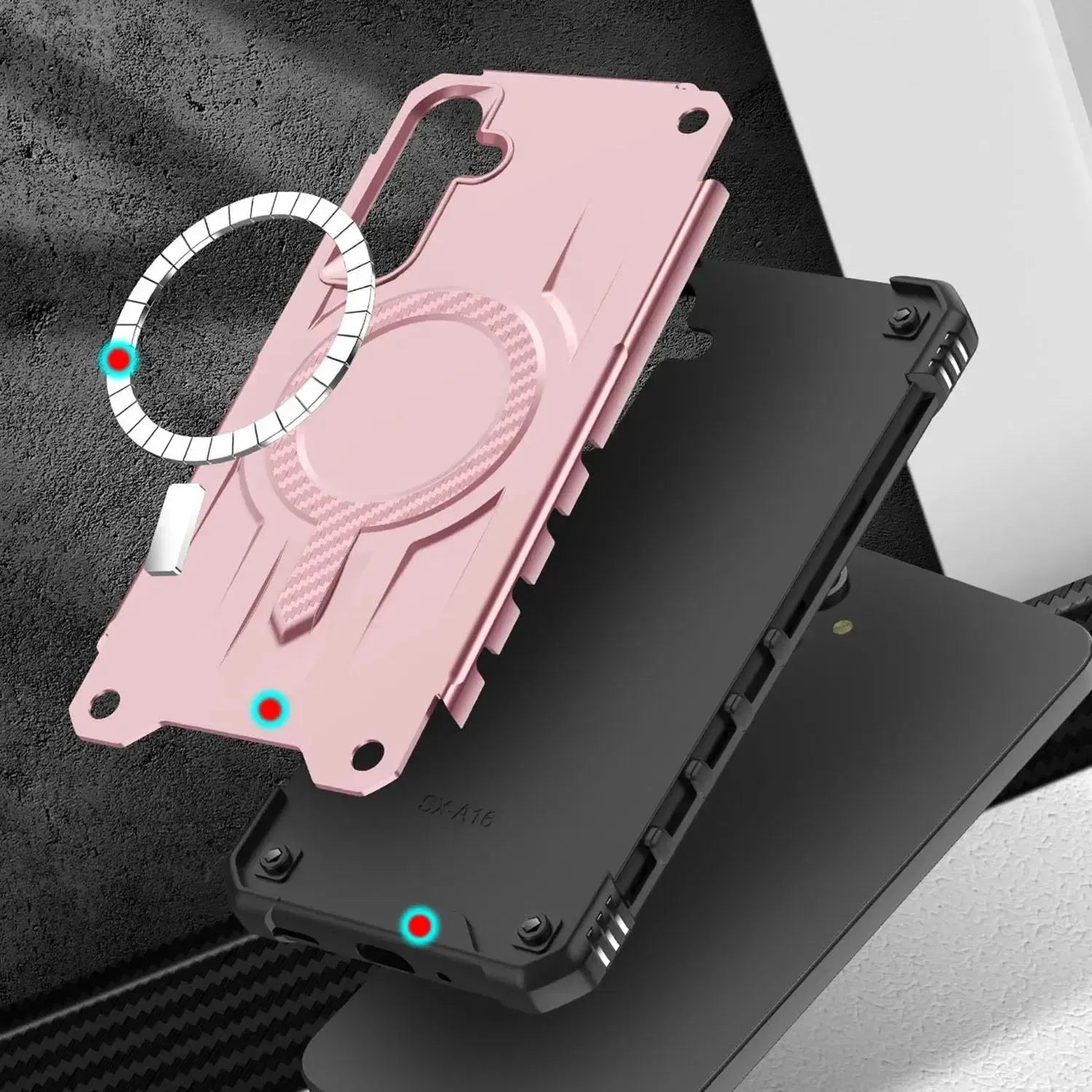 For Samsung Galaxy A15 Starship Magsafe Magnetic Case Rose Gold