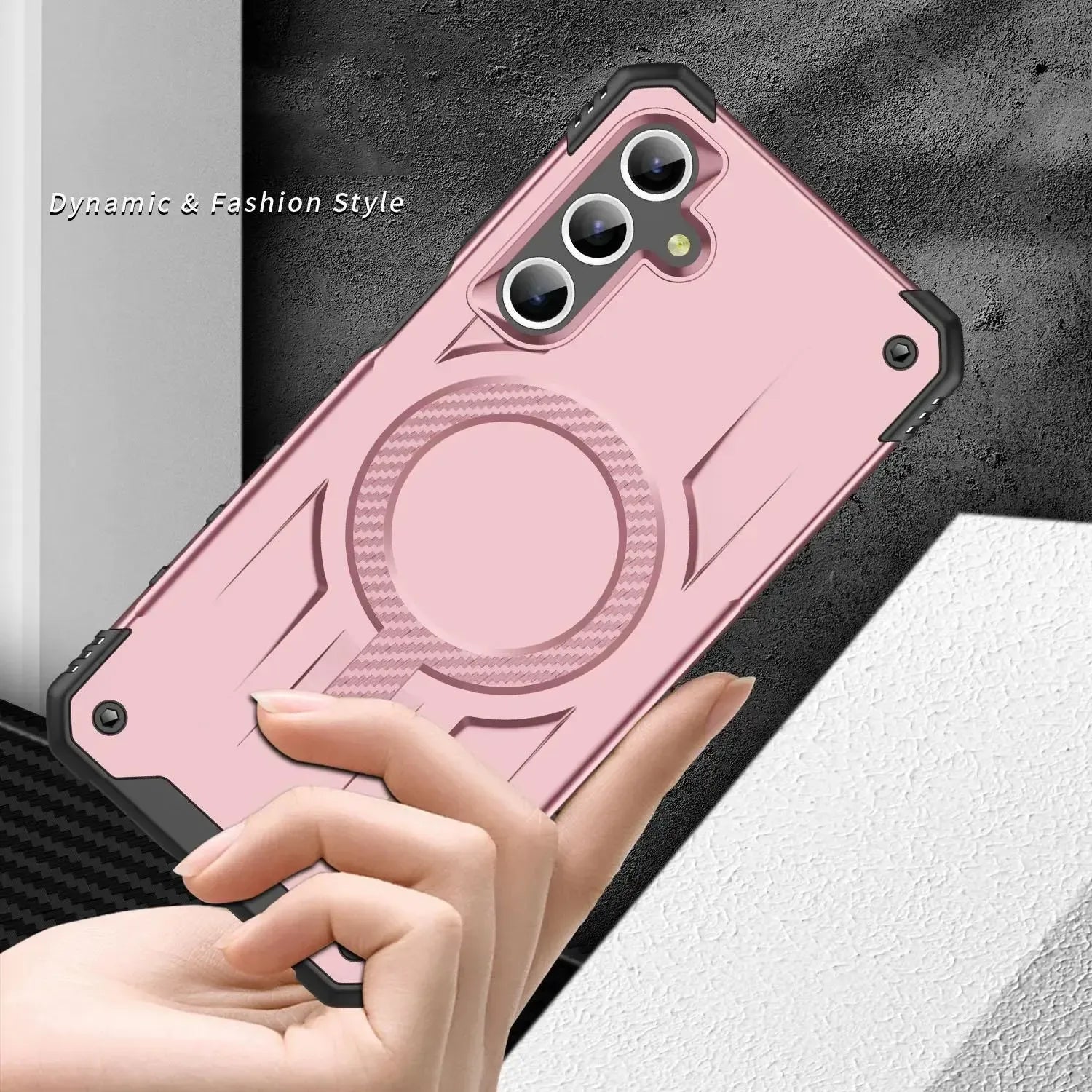 For Samsung Galaxy A15 Starship Magsafe Magnetic Case Rose Gold