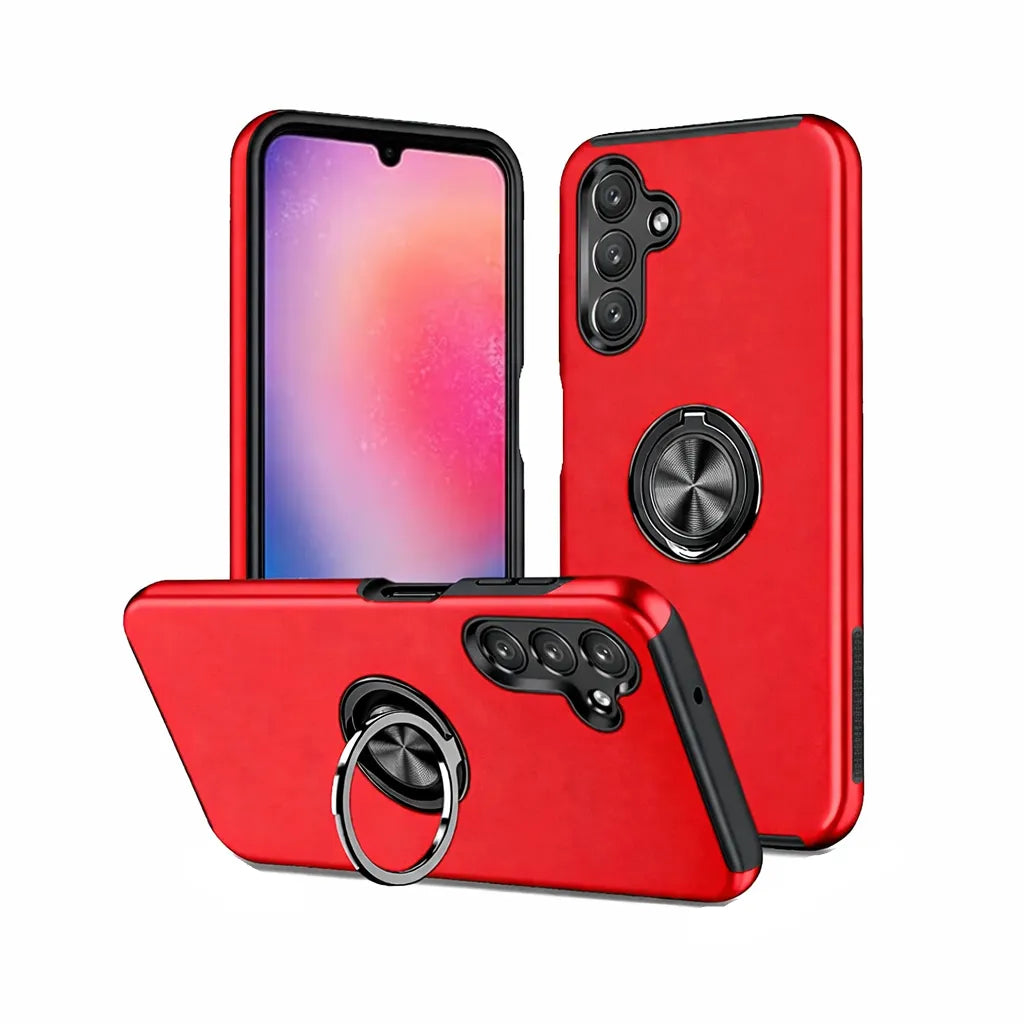 For Samsung Galaxy A17 5G Dual Layer Invisible Ring Case Red
