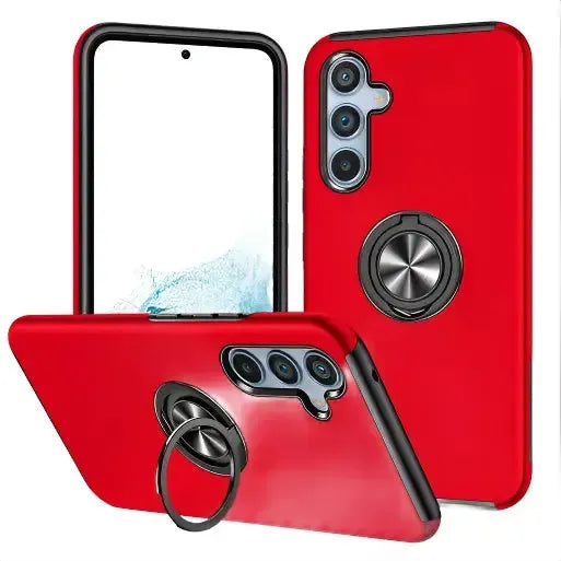 For Samsung Galaxy A24 4G Dual Layer Invisible Ring Case Red