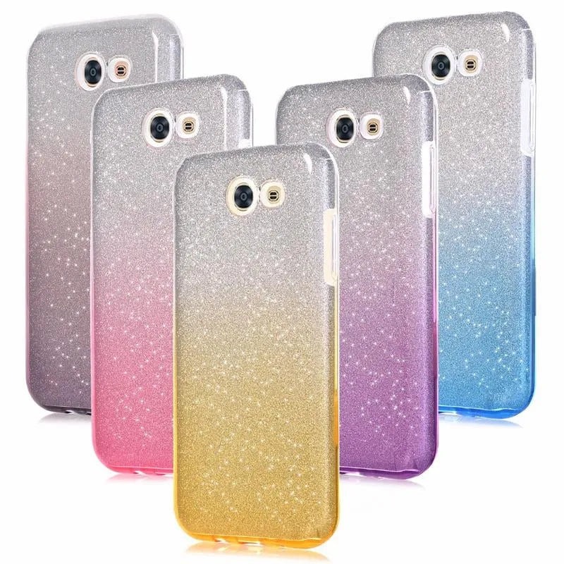 For Samsung Galaxy A3 2017 A320F Protective 3 in 1 Glitter TPU Case Gold