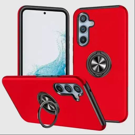 For Samsung Galaxy A54 5G Dual Layer Invisible Ring Case Red