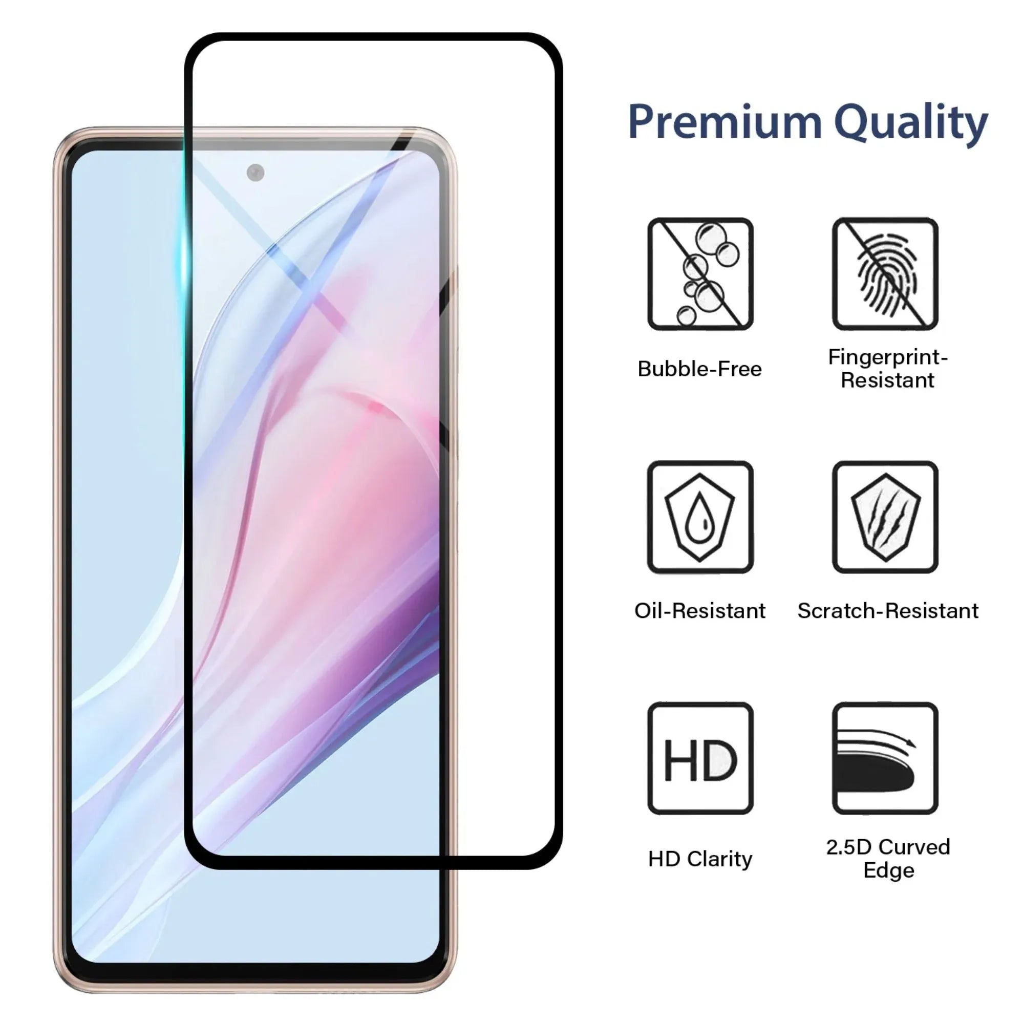 For Samsung Galaxy A54 Tempered Glass / Full Coverage 5D Screen Protector