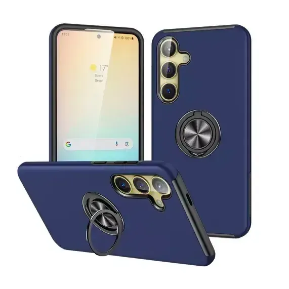 For Samsung Galaxy A57 Dual Layer Invisible Ring Case Blue