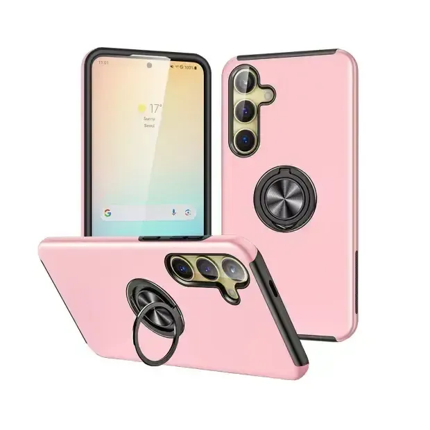 For Samsung Galaxy A57 Dual Layer Invisible Ring Case Pink