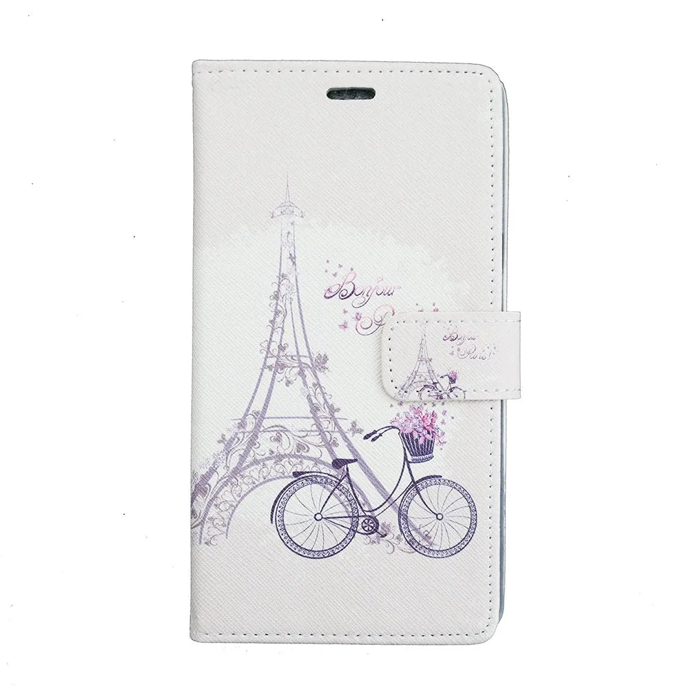 For Samsung Galaxy A6 2018 Eiffel Tower Wallet Case