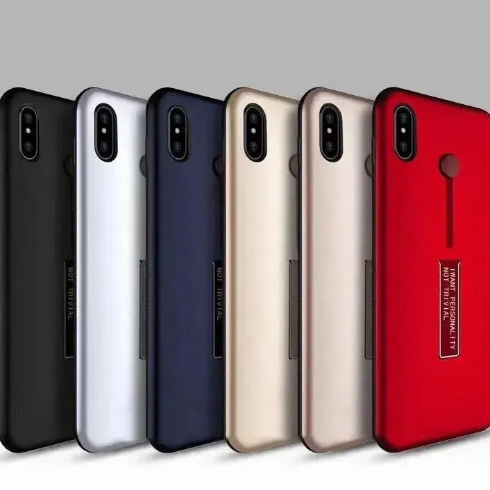 For Samsung Galaxy A6 Plus 2018/J8 2018 Slider 2 In 1 Dual Shockproof Case Black