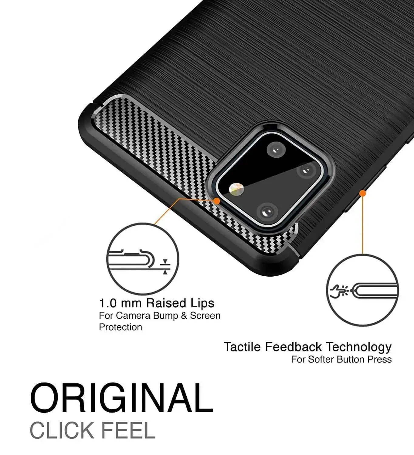 For Samsung Galaxy Note 10 Lite Carbon Fibre Design Case TPU Cover - Black