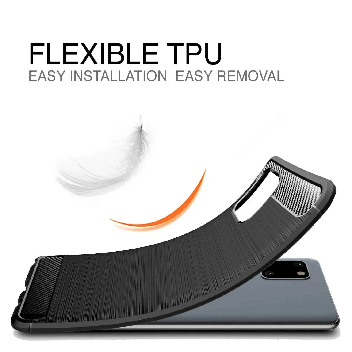 For Samsung Galaxy Note 10 Lite Carbon Fibre Design Case TPU Cover - Black