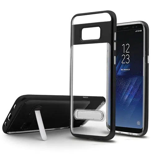 For Samsung Galaxy Note 8 N950F Transparent Case With Stander Black