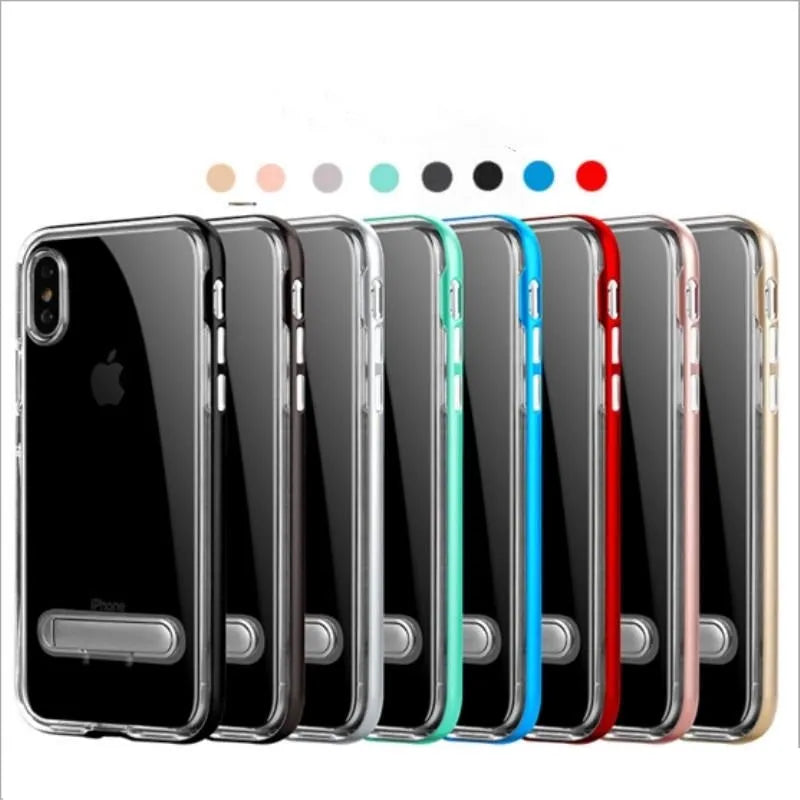 For Samsung Galaxy Note 8 N950F Transparent TPU Case With Stander Red