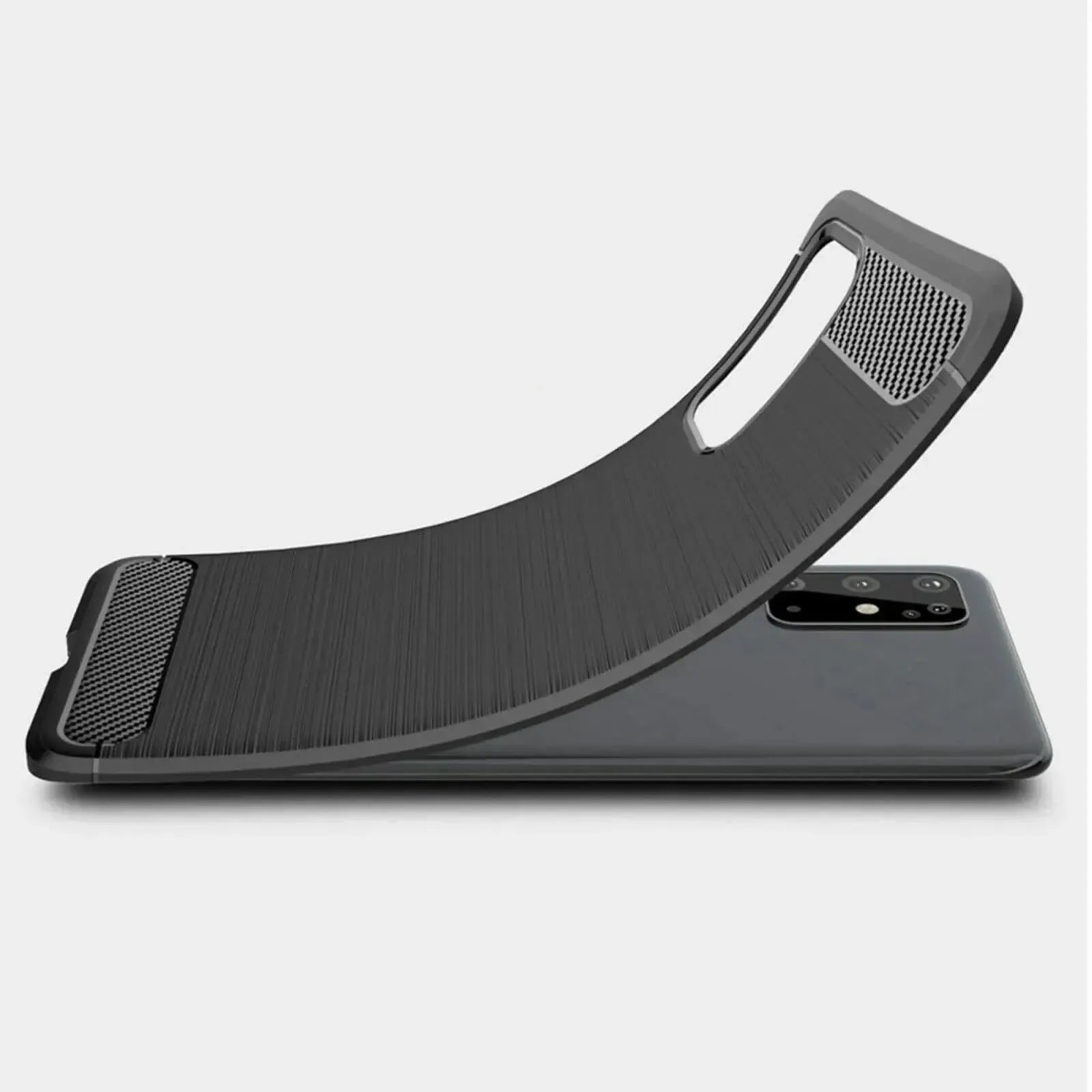 For Samsung Galaxy S20 Plus / S20 Plus 5G Carbon Fibre Design Case TPU Cover - Black