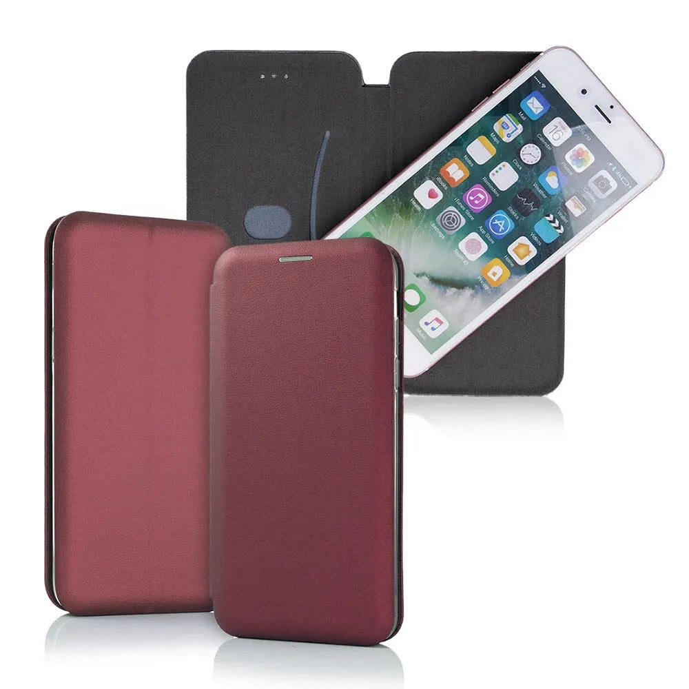For Samsung Galaxy S20 Slim Curved Magnetic Wallet Case Burgendy