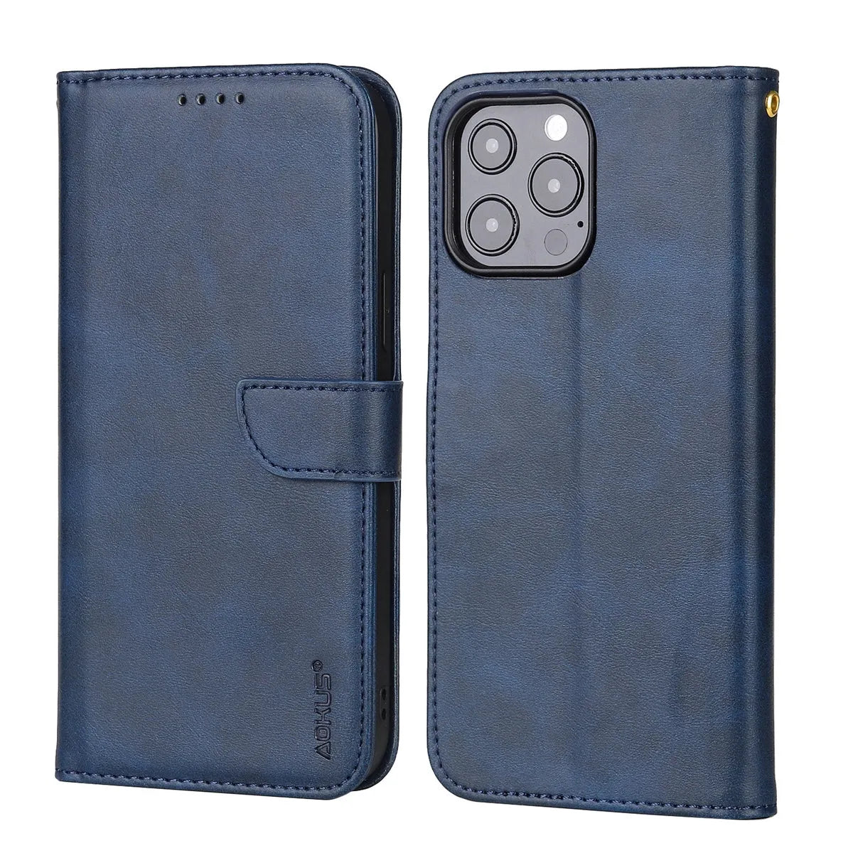 For Samsung Galaxy S21 FE 5G Premium Aokus Wallet Case Blue