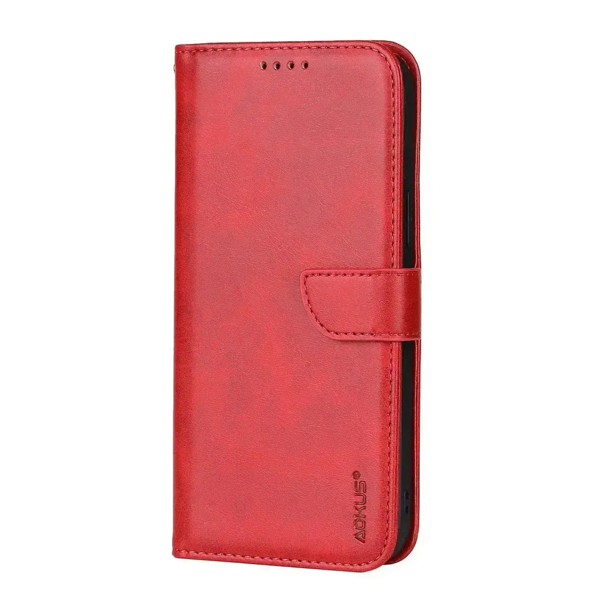 For Samsung Galaxy S22 Premium Wallet Case Red