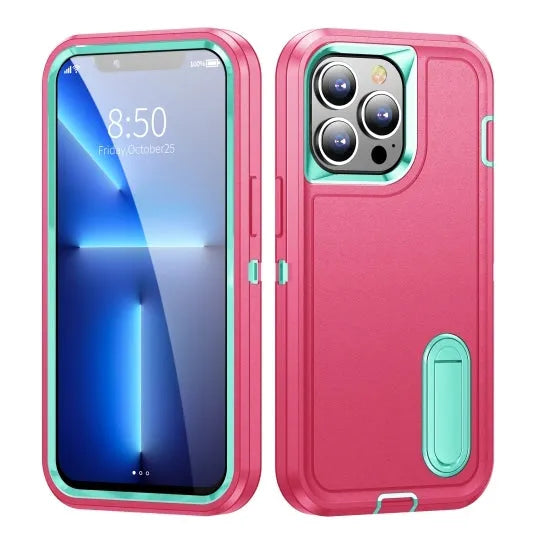 For Samsung Galaxy S22 Triple Defender with Stander Case Rose