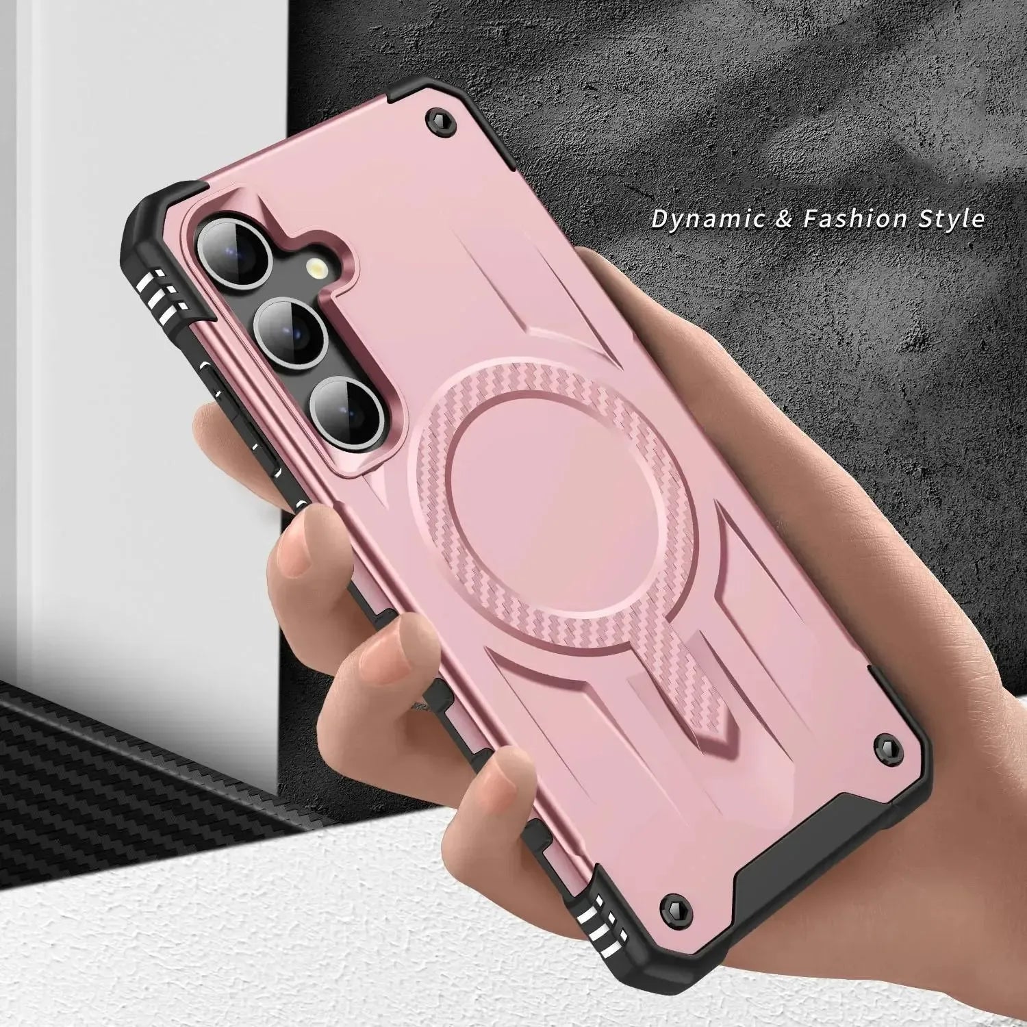 For Samsung Galaxy S23 FE Starship Magsafe Magnetic Case Rose Gold