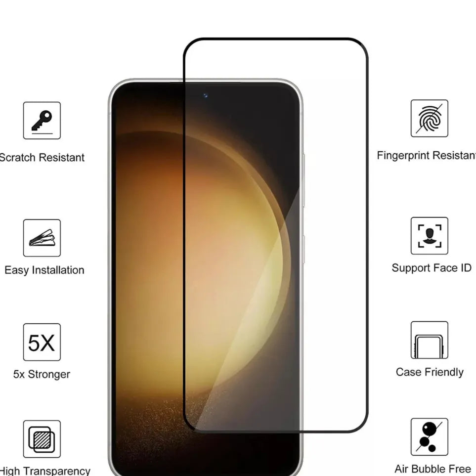 For Samsung Galaxy S23 Plus Full Coverage 9D Tempered Glass