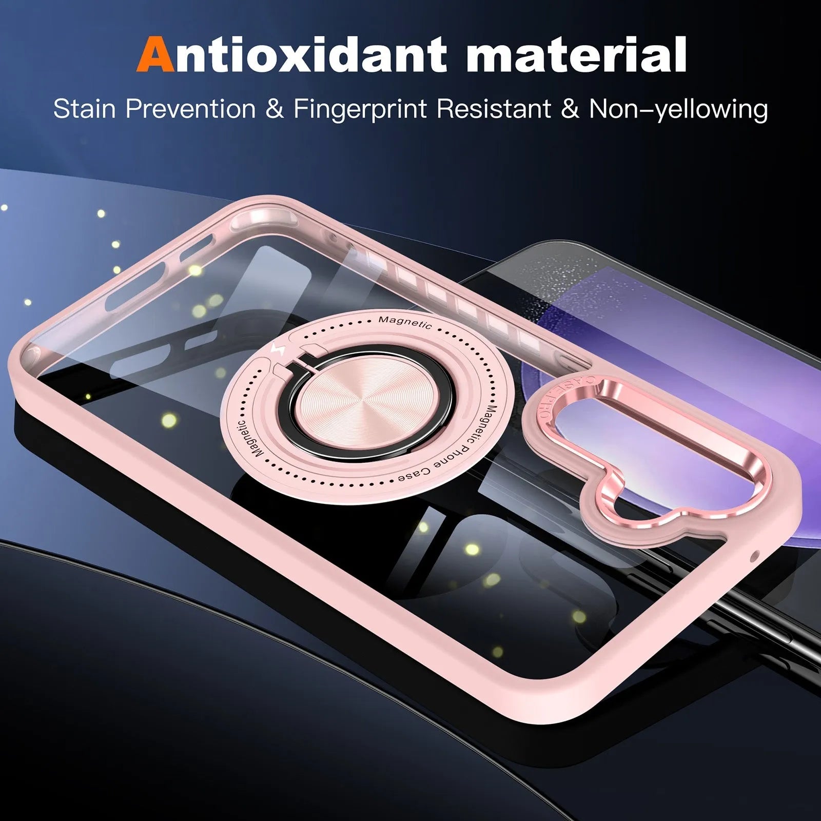 For Samsung Galaxy S24 FE Magsafe Invisible Ring Case Pink