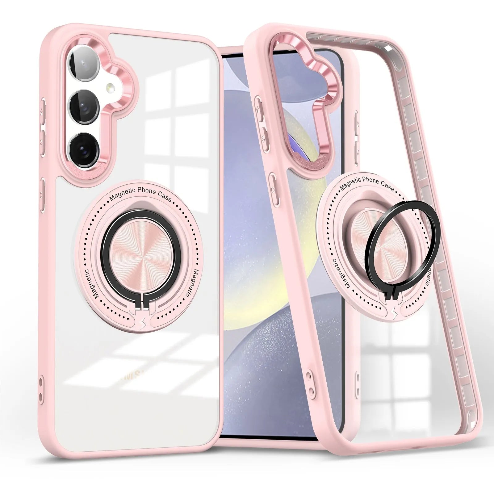 For Samsung Galaxy S24 FE Magsafe Invisible Ring Case Pink