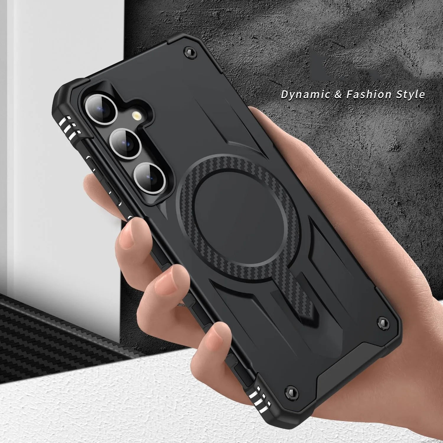 For Samsung Galaxy S24 FE Starship Magsafe Magnetic Case Black