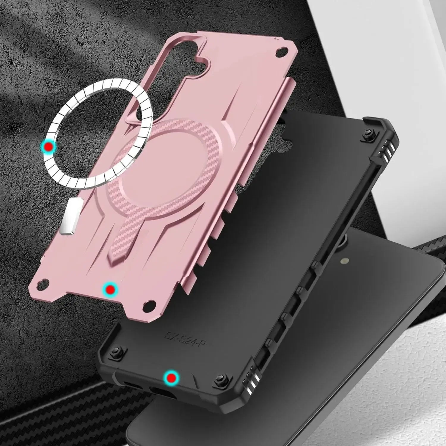 For Samsung Galaxy S24 FE Starship Magsafe Magnetic Case Rose Gold
