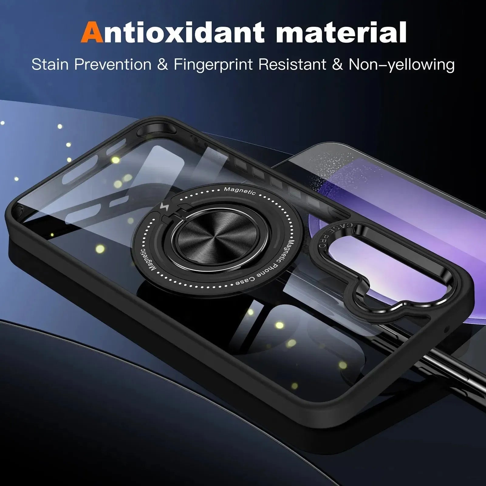 For Samsung Galaxy S24 Plus / S25 Plus Magsafe Invisible Ring Case Black