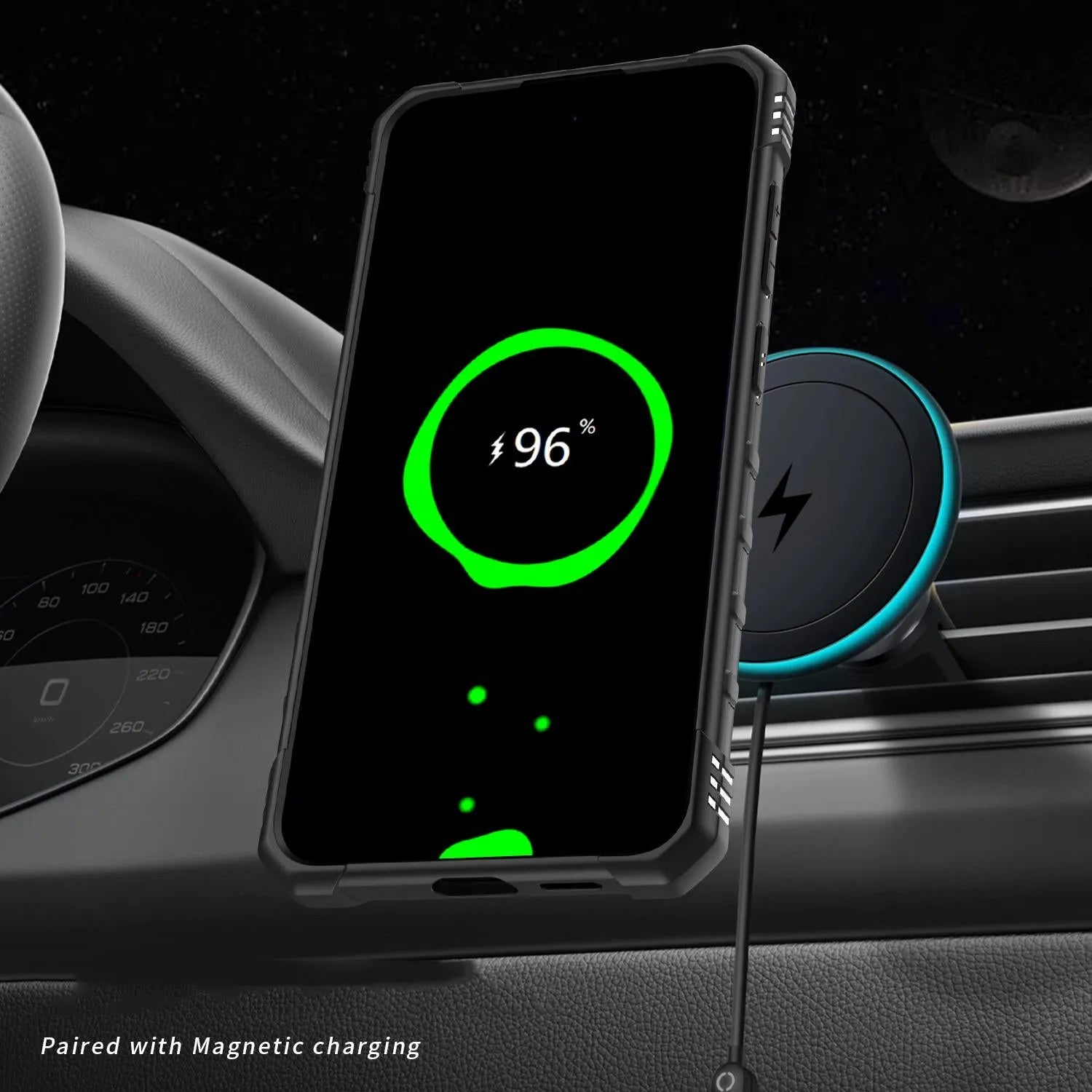 For Samsung Galaxy S24 Plus / S25 Plus Starship Magsafe Magnetic Case Black