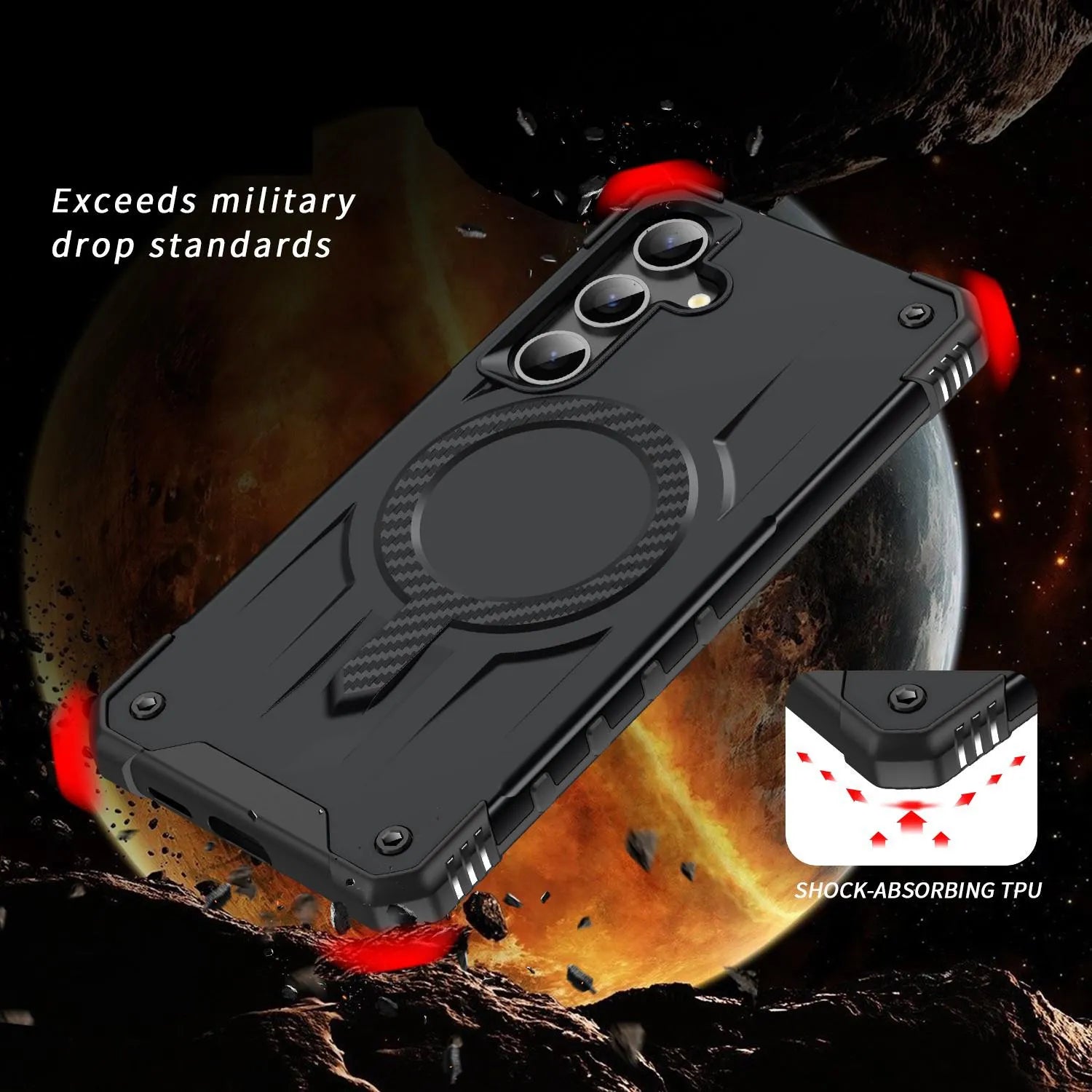 For Samsung Galaxy S24 Plus / S25 Plus Starship Magsafe Magnetic Case Black