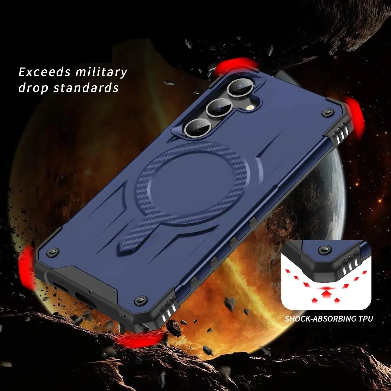 For Samsung Galaxy S24 Plus / S25 Plus Starship Magsafe Magnetic Case Blue
