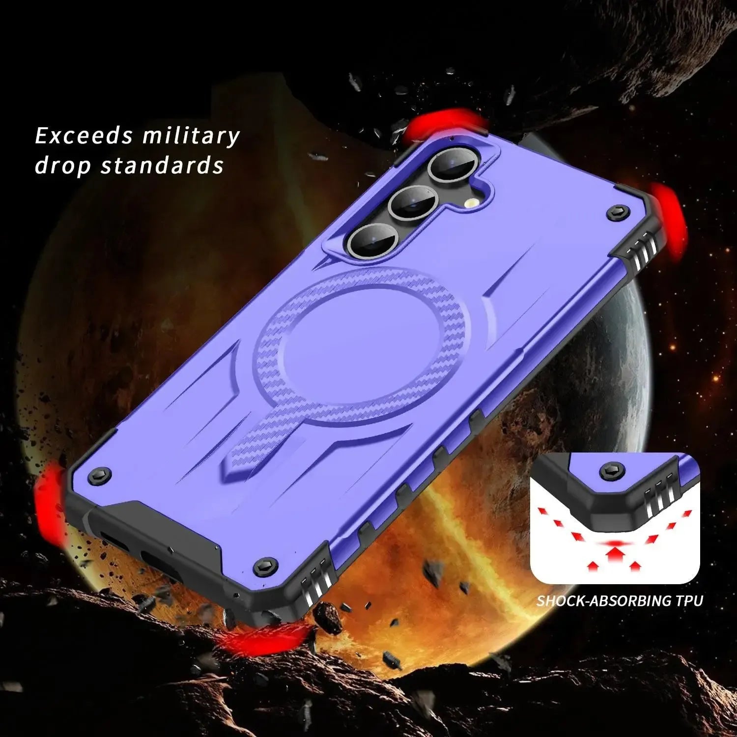 For Samsung Galaxy S24 Plus / S25 Plus Starship Magsafe Magnetic Case Purple