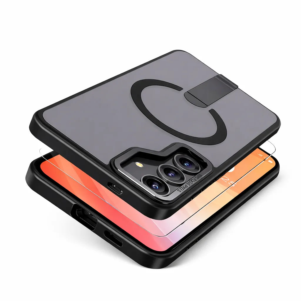 For Samsung Galaxy S24 Premium N52 Magsafe Magnetic Case With Stand Black